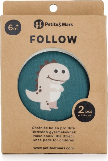 Protectores de rodillas elásticos Petite&Mars para gateo Follow Misty Green