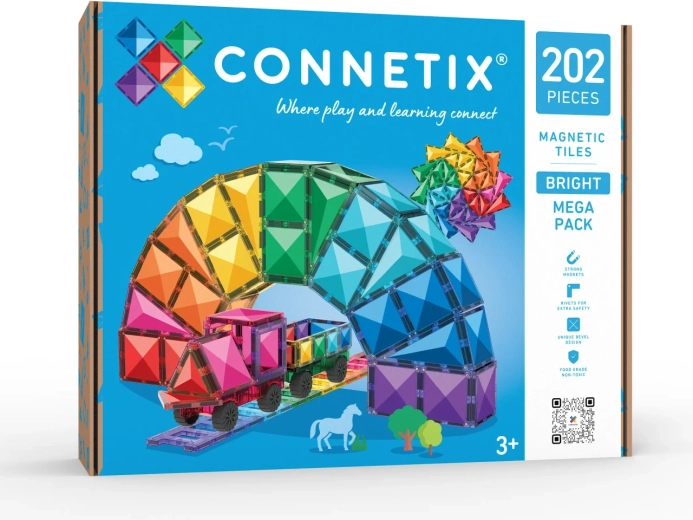 Set de construcción magnético Bright Mega Pack de 202 piezas