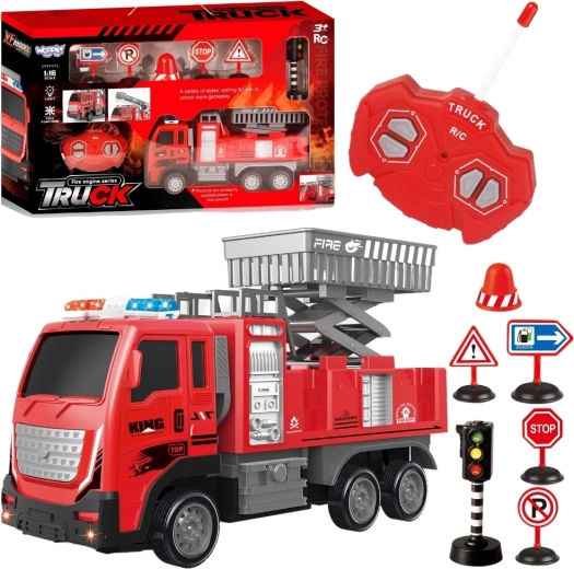 Camión de bomberos WOOPIE teledirigido con plataforma 1:16