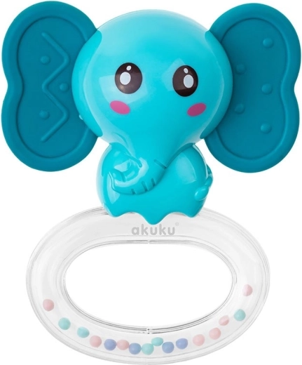 Mordedor de silicona con sonajero Akuku elefante