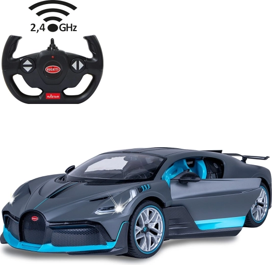 Coche RC Jamara Bugatti Divo 1:14 gris, 2,4 GHz, con puertas de apertura manual