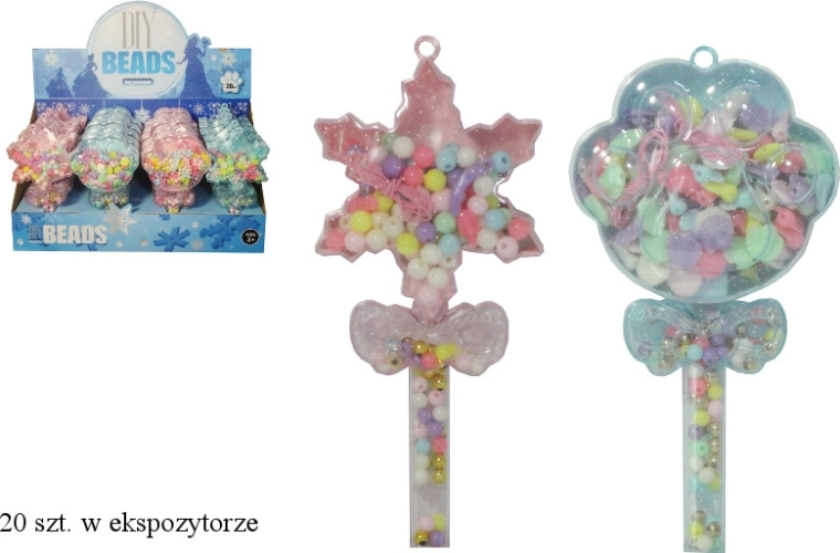 Set de cuentas de colores para pulseras en caja (copo de nieve o huella de gato) - 1 pieza