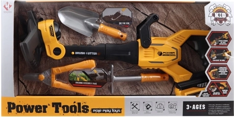 Desbrozadora infantil a pilas – set con tijeras de jardinería y pala