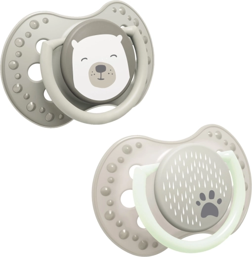Chupetes dinámicos de silicona LOVI Buddy Bear, 0–2 meses, 2 uds