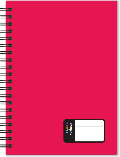 Cuaderno A5 con doble espiral Opaline, rojo, tapas de PP