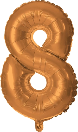 Globo de foil número 8 30 cm bronce TORO