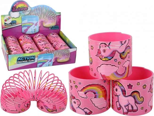 Muñeco clásico: resorte relajante rosa con unicornio 6 cm