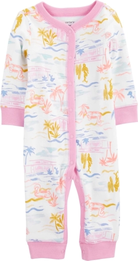 Carter's mono sin pies con broches Sleep&Play Pink Palm para niña, talla 56 (NB)