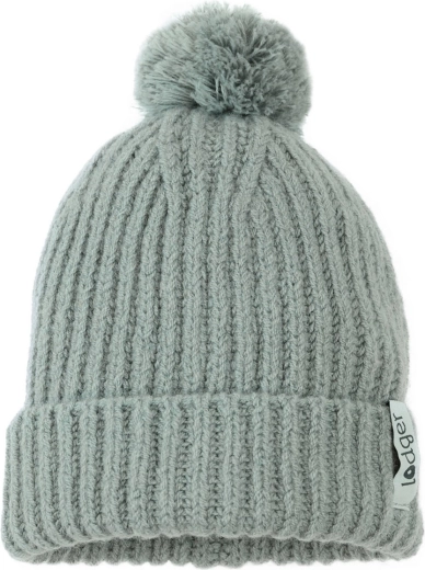 Gorro de punto Lodger de lana merino con pompón (3–6 meses) - 1 unidad