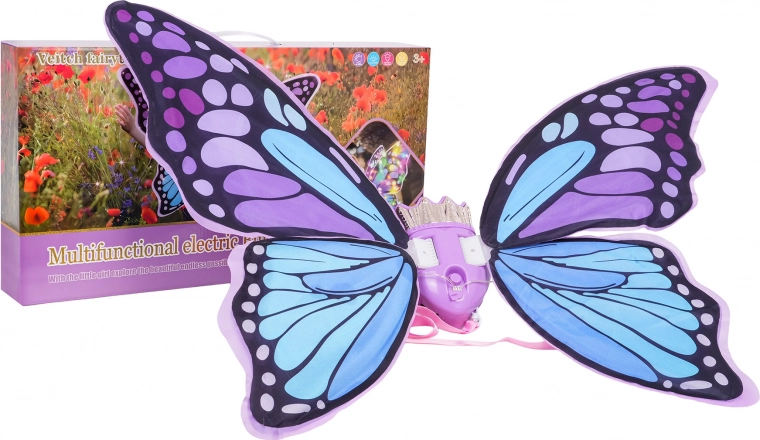 Alas de mariposa moradas con luz y sonido para niños