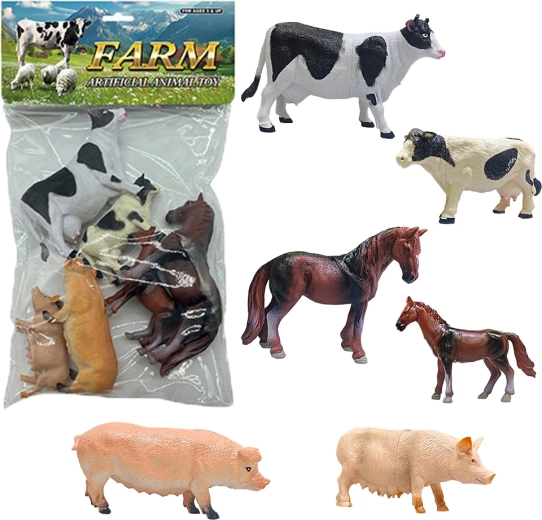 Set de figuras de animales de granja (6 piezas)