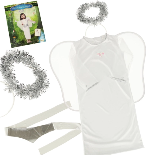 Disfraz infantil de angelito con aureola, 4 piezas, talla S