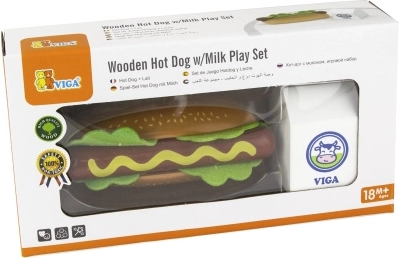 Set de madera de hot dog y leche VIGA