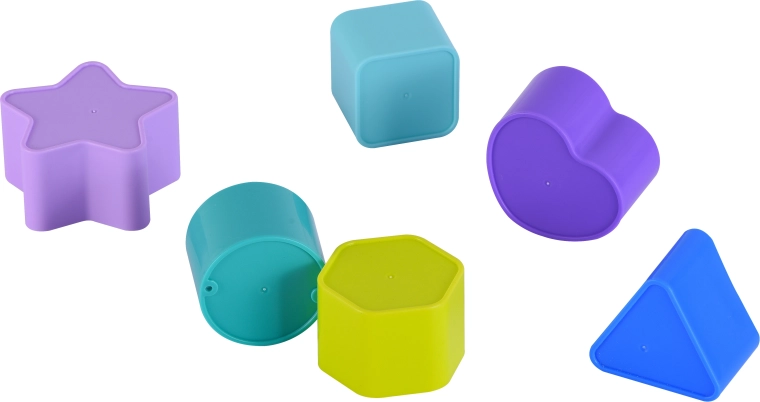 Seis formas geométricas de colores