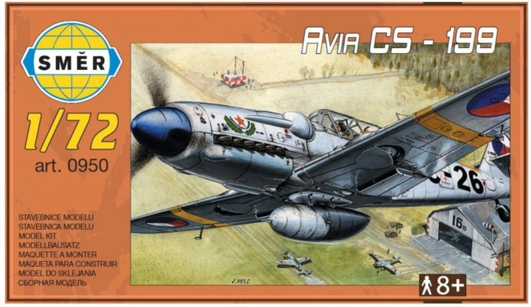 Modelo de avión AVIA CS-199 de plástico 1:?? 13,7 × 12,6 cm