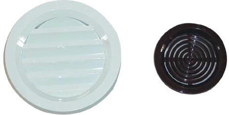 Rejilla de ventilación con malla, diámetro 75 mm, blanca