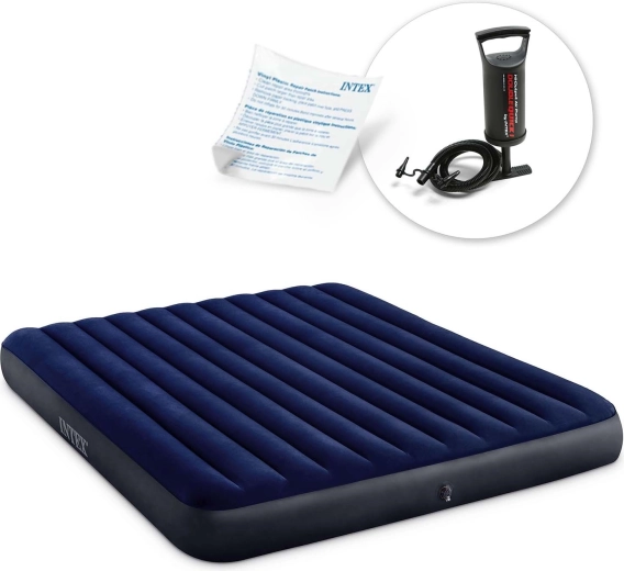 Colchón hinchable Intex con bomba manual 203 × 183 × 25 cm