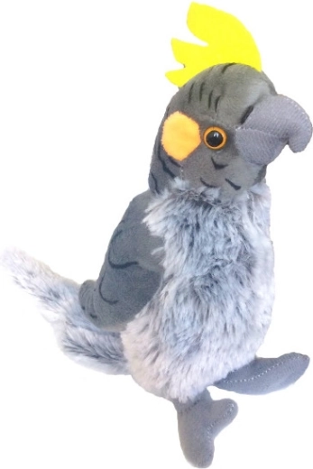 Periquito ninfa de peluche gris 17 cm