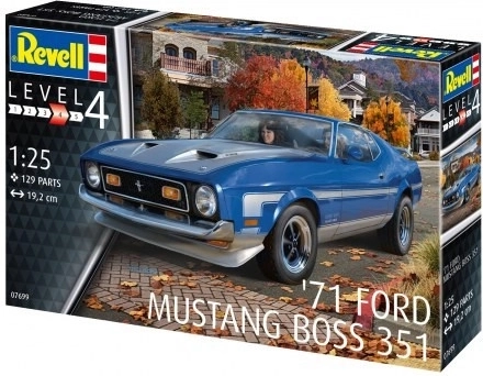 Modelo de coche de plástico 1971 Ford Mustang Boss 351 1:25