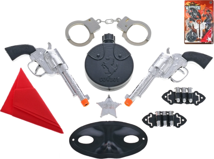 Set de revólveres de juguete de vaquero con mecanismo de chasquido para niños 19 cm