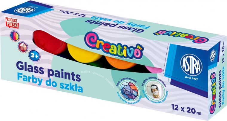 ASTRA CREATIVO pinturas para vidrio 12×20 ml