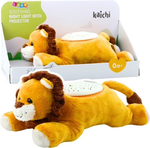 León de peluche con proyector y sonidos