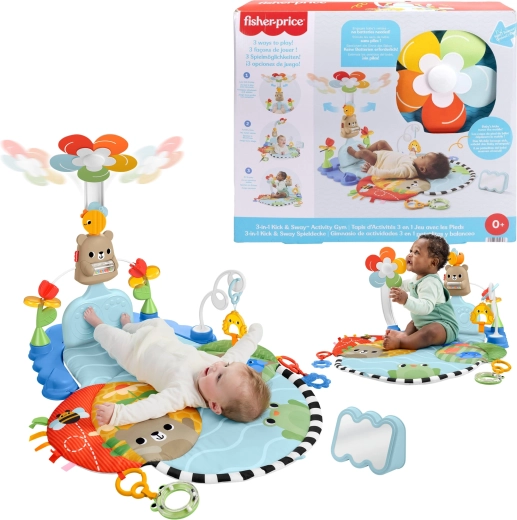 Fisher-Price manta de juego sensorial educativa 3 en 1 Patalea y gira