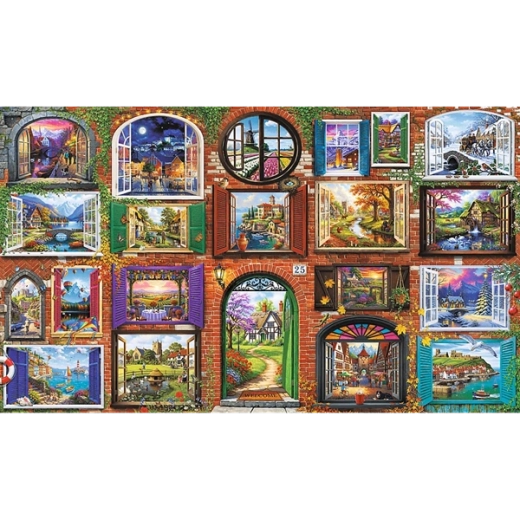 Motivo lleno de ventanas, detalles y colores