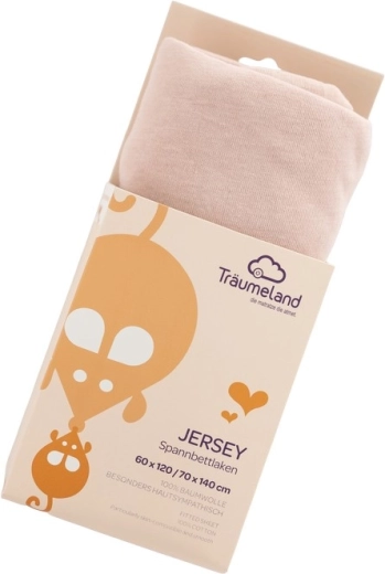 Sábana bajera de jersey Träumeland uni rose smoke