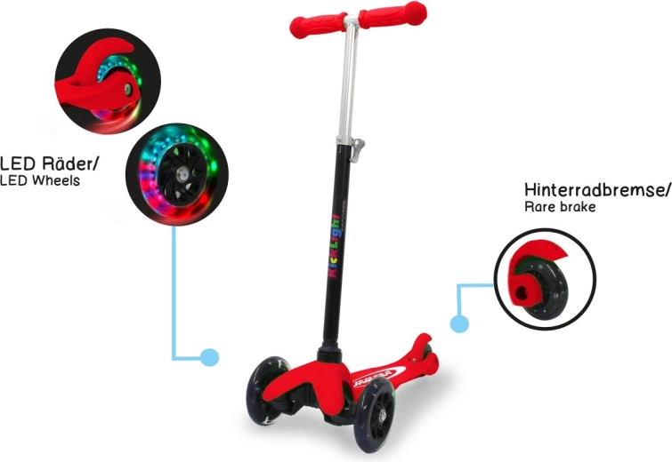 Patinete infantil JAMARA Kick-Light rojo