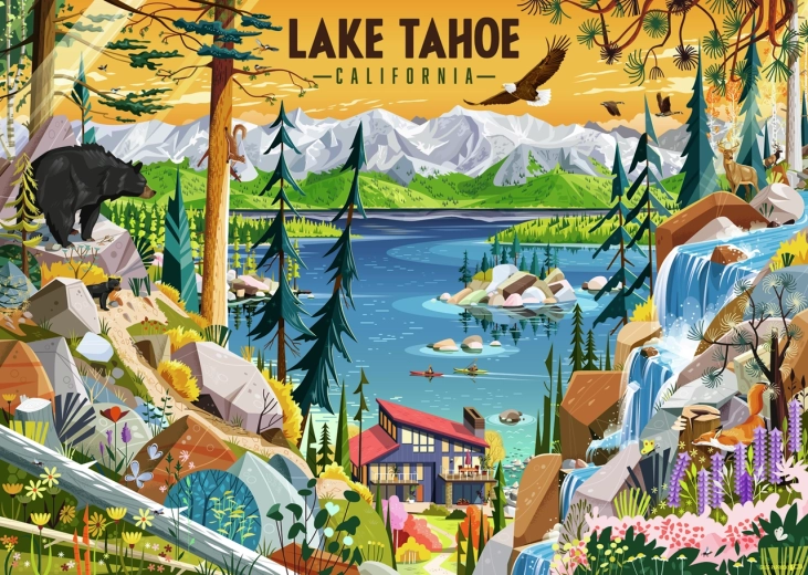 Puzzle Ravensburger Lago Tahoe cristalino 1000 piezas