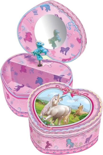 Caja musical en forma de corazón Pecoware - Unicornio