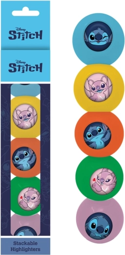 Subrayadores DISNEY Lilo & Stitch – set de 5 colores apilables