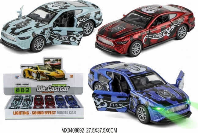 Coche de carreras metálico 1:32 con puertas abatibles y luz