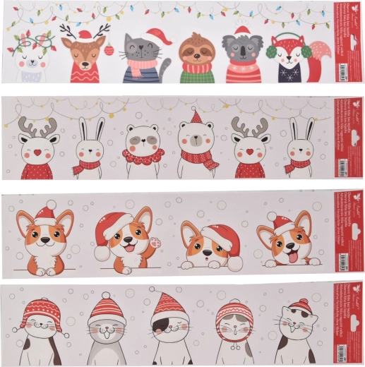 Lámina navideña autoadhesiva para ventana para niños 64 × 15 cm (4 variantes)