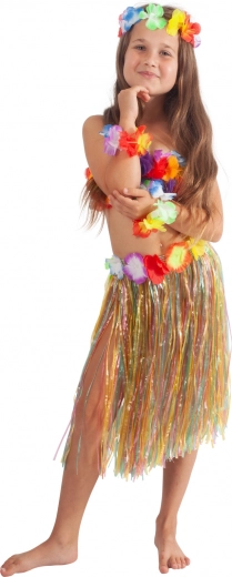 Falda hawaiana infantil 45 cm – multicolor