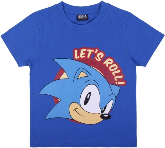 Camiseta de algodón azul de Sonic