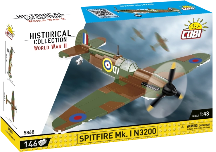 Cobi Spitfire Mk. I N3200 kit de construcción 1:48 (146 piezas)