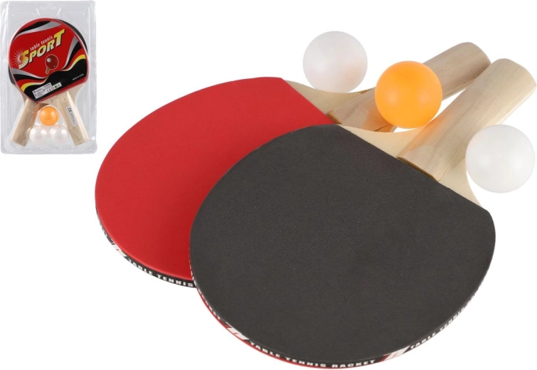 Set de tenis de mesa Sport – 2 palas de madera y 3 pelotas
