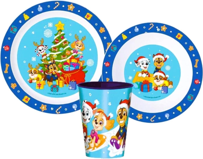 Set de comida de plástico La Patrulla Canina Navidad (3 piezas)