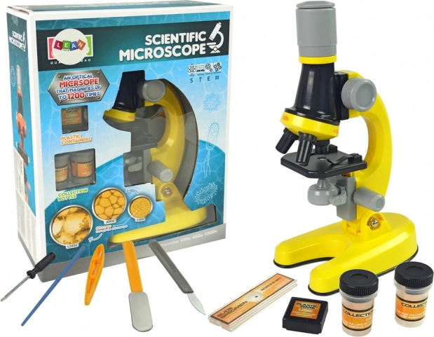 Microscopio Junior Set Educativo amarillo 100x 400x 1200x
