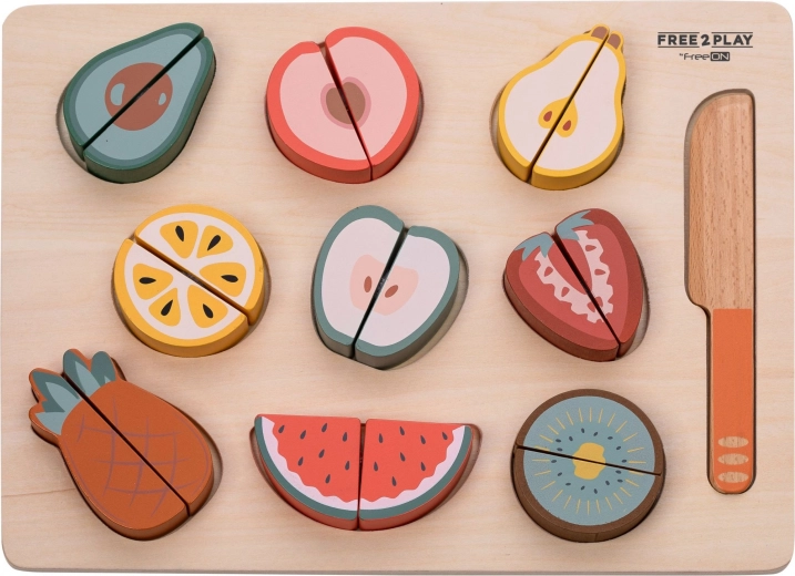 Corte de frutas en tabla Free2Play – set de madera para niños