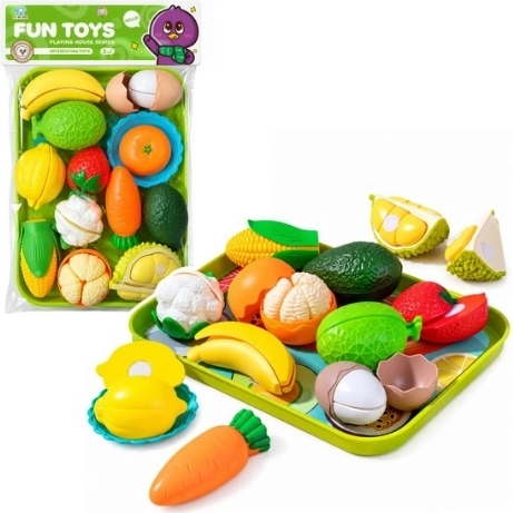 Frutas y verduras para cortar para niños, 13 piezas