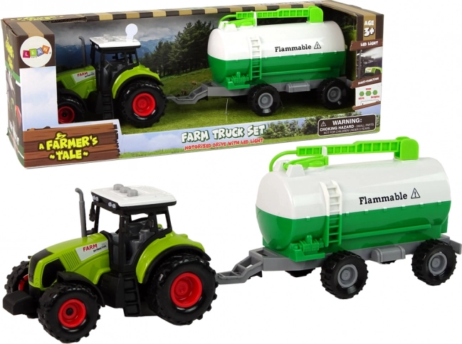 Tractor infantil con remolque cisterna – granja, sonidos y luces