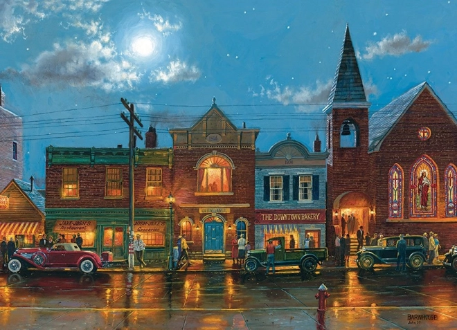 Puzzle COBBLE HILL calle nocturna – 1000 piezas
