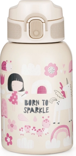 PETITE&MARS botella térmica infantil de acero inoxidable con pajita Twinkling Fairy 350 ml