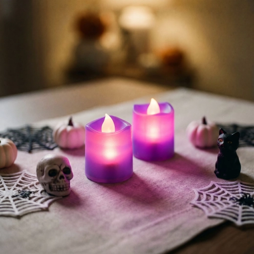 Velas LED negras de Halloween, 2 unidades