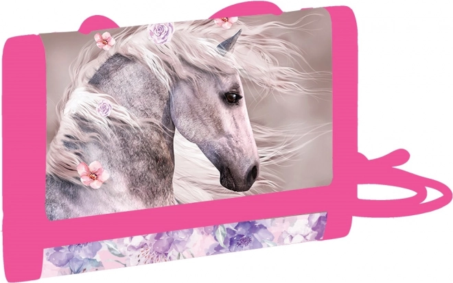 Cartera textil infantil con motivo de caballo