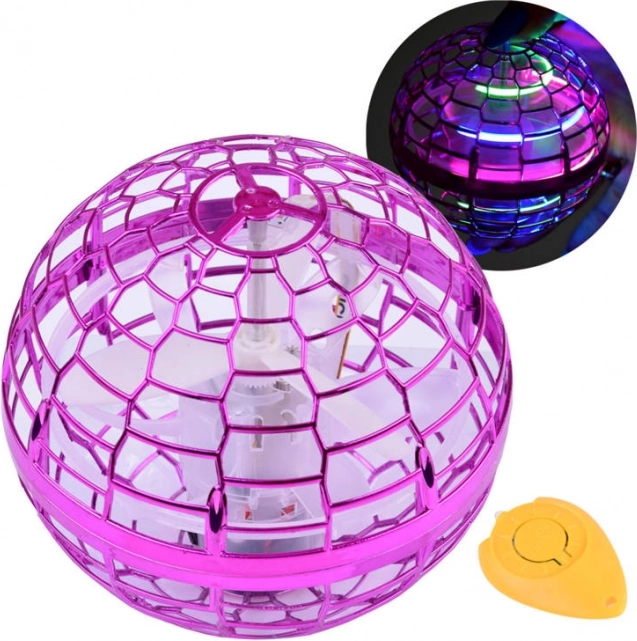 Bola UFO voladora con LED y control por gestos de la mano – Morada