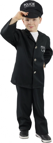 Disfraz infantil de policía con gorra – estampado checo – S